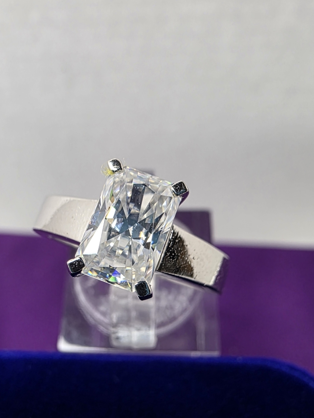 Moissanite 2 Carat Radiant cut Ring